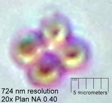 20x objective with 724 nm resolution