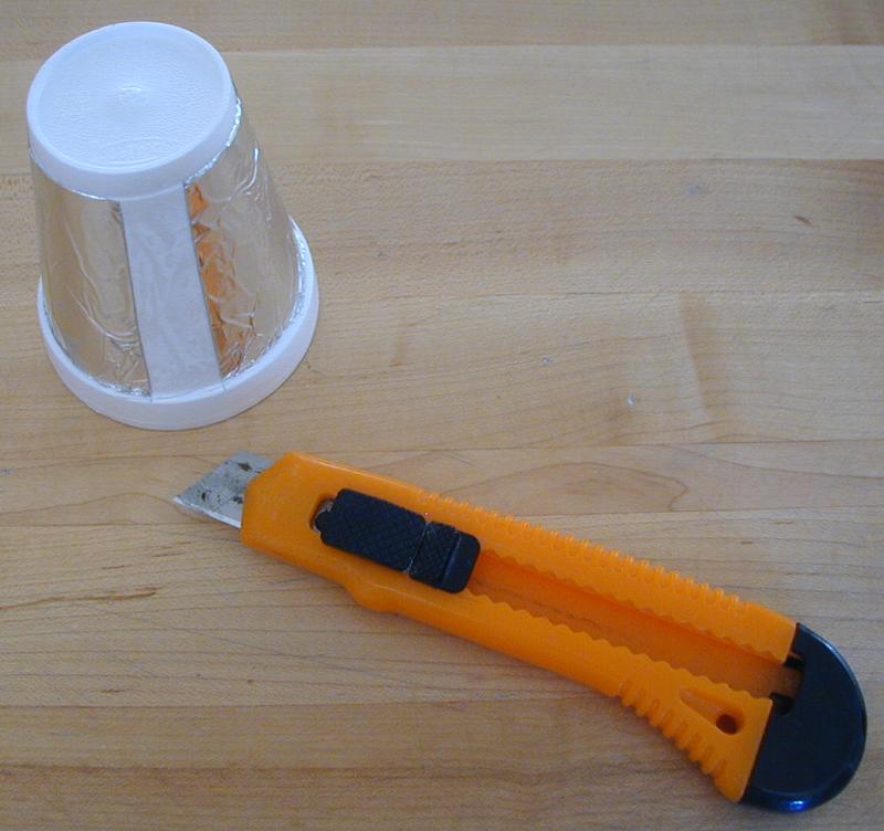 Cup and knife