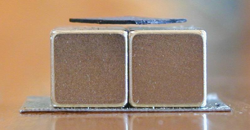 Graphite levitating above magnets