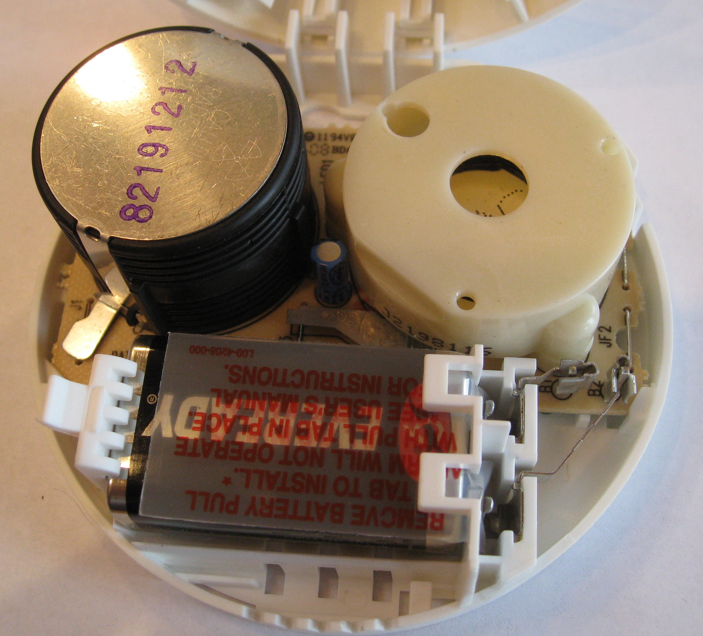 Inside the smoke alarm